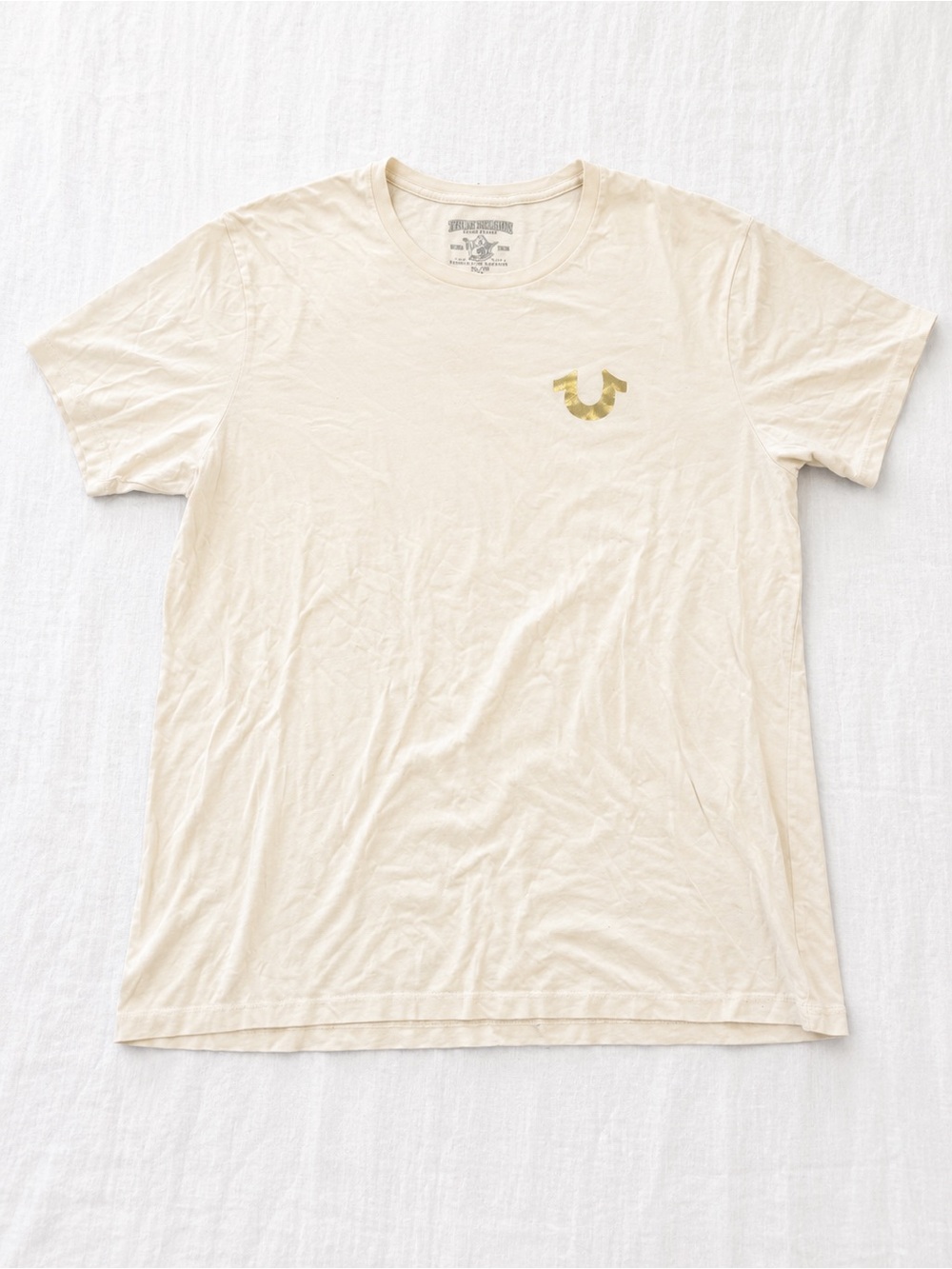 True Religion Gold Foil Buddha Graphic T-Shirt Men’s XL